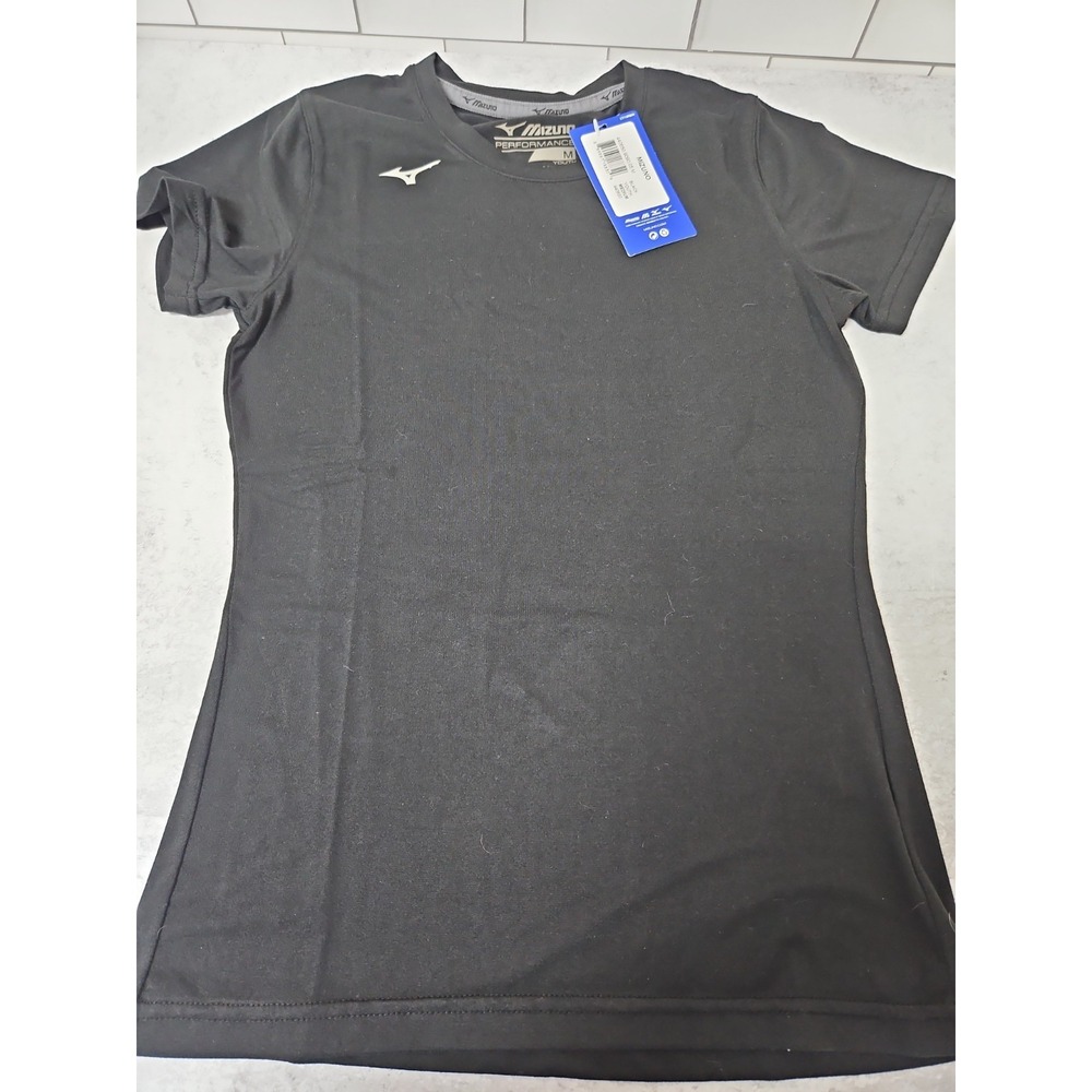 Mizuno Youth  Tee Black New  Athletic Shirt Size Medium